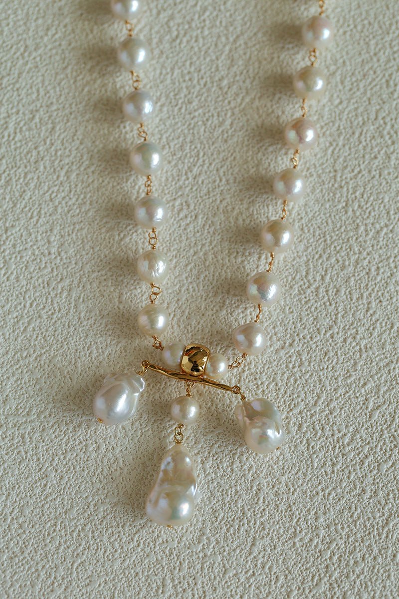 Balanced Baroque Pearl Long Necklace - floysun