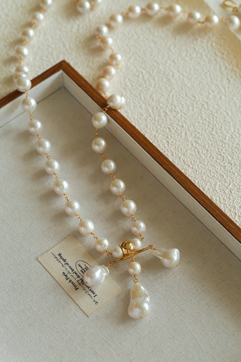 Balanced Baroque Pearl Long Necklace - floysun
