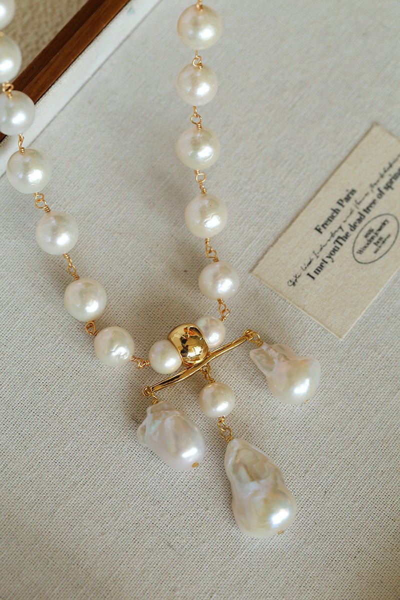 Balanced Baroque Pearl Long Necklace - floysun