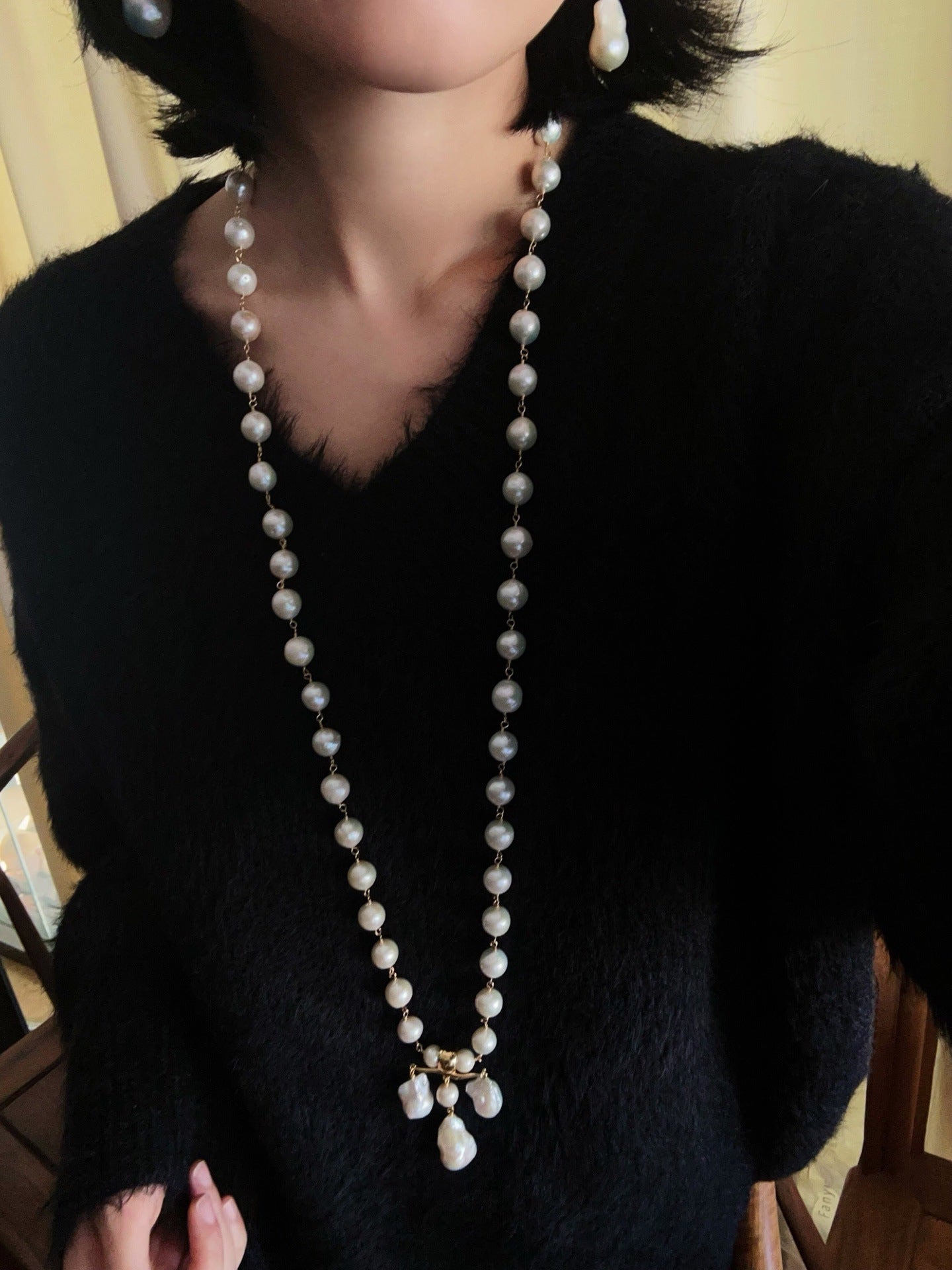 Balanced Baroque Pearl Long Necklace - floysun