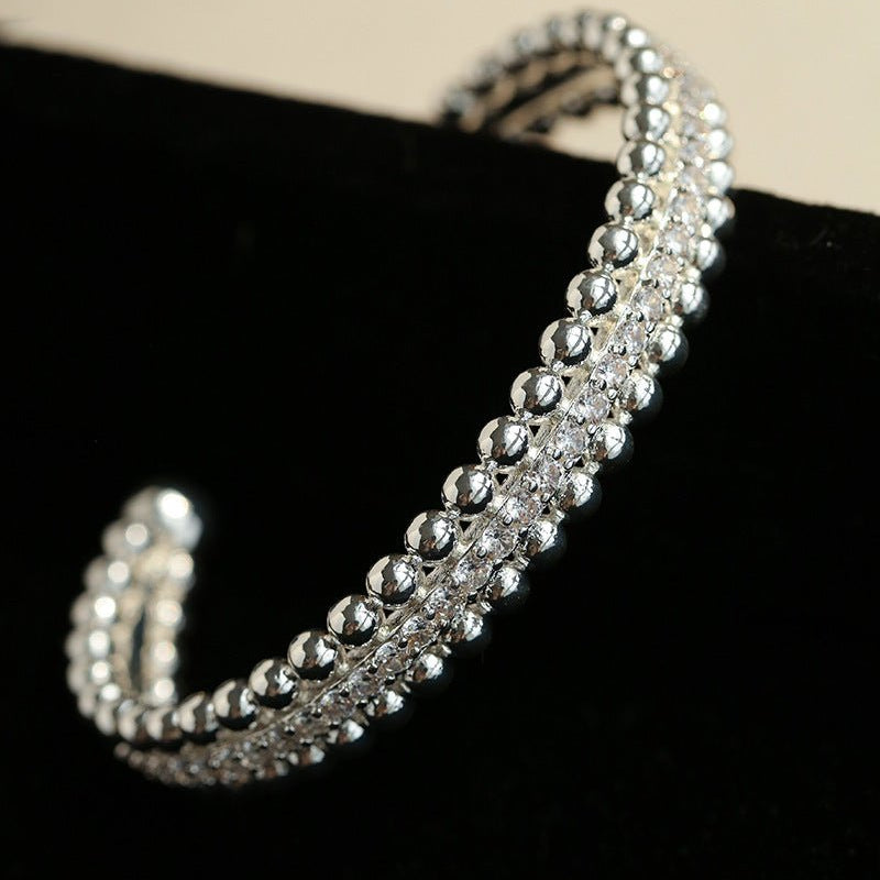 Ball Zircon Open Cuff Bracelet - floysun
