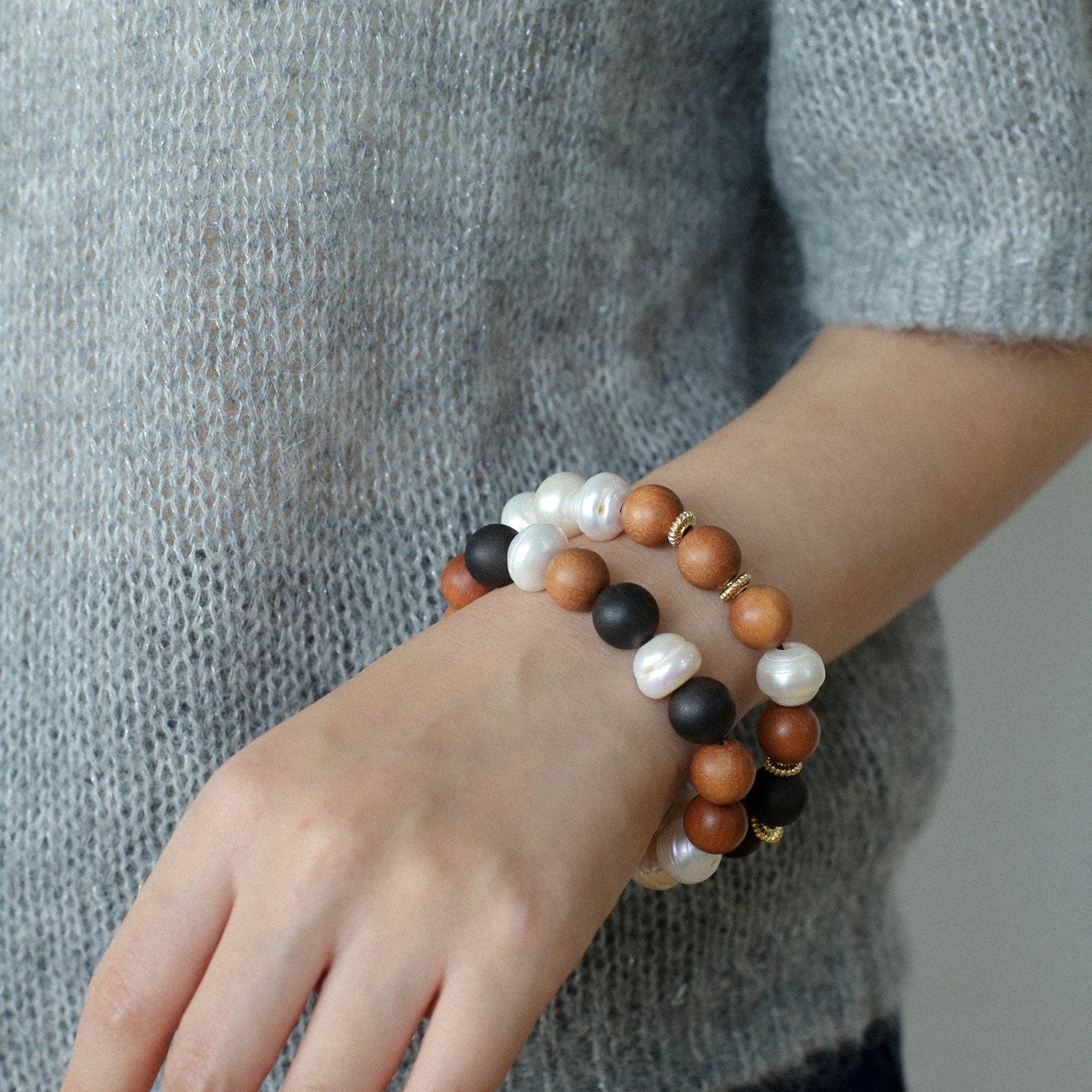 Barbie Sandalwood & Ebony Pearl Bracelet - floysun