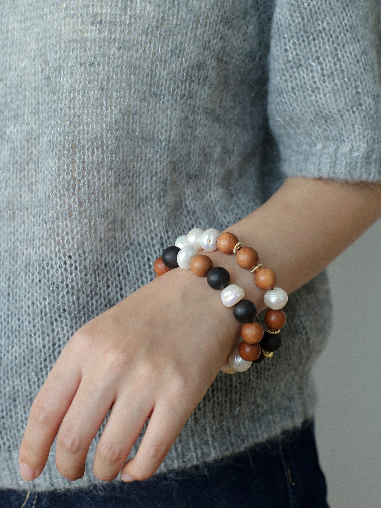 Barbie Sandalwood & Ebony Pearl Bracelet - floysun