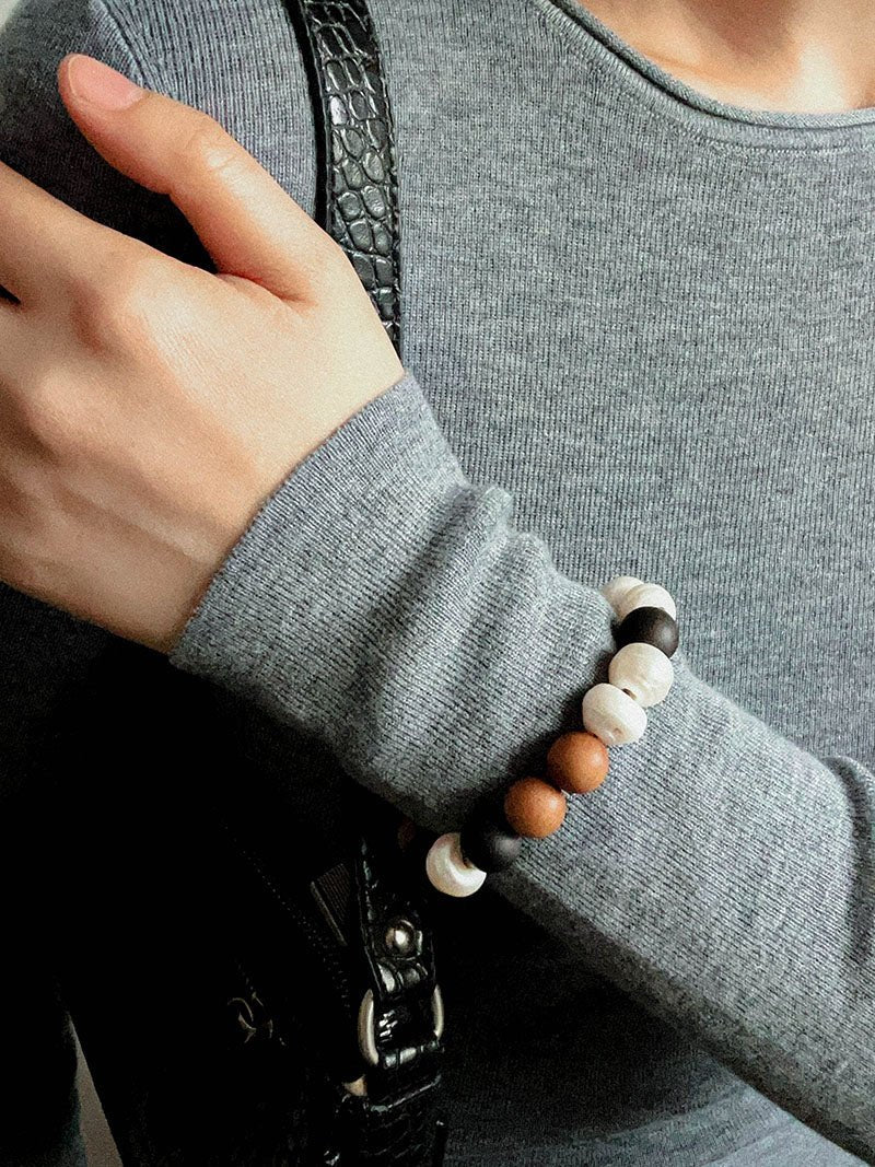 Barbie Sandalwood & Ebony Pearl Bracelet - floysun