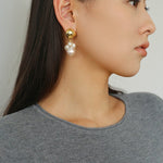 Baroque Pearl Beaded Tassel Earrings – Gold - floysun