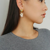 Baroque Pearl Beaded Tassel Earrings – Gold - floysun