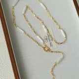 Baroque Pearl Chain Y - Necklace – Multi - Way Wear - floysun