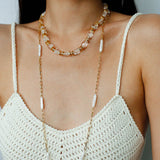 Baroque Pearl Chain Y - Necklace – Multi - Way Wear - floysun