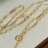 Baroque Pearl Chain Y - Necklace – Multi - Way Wear - floysun