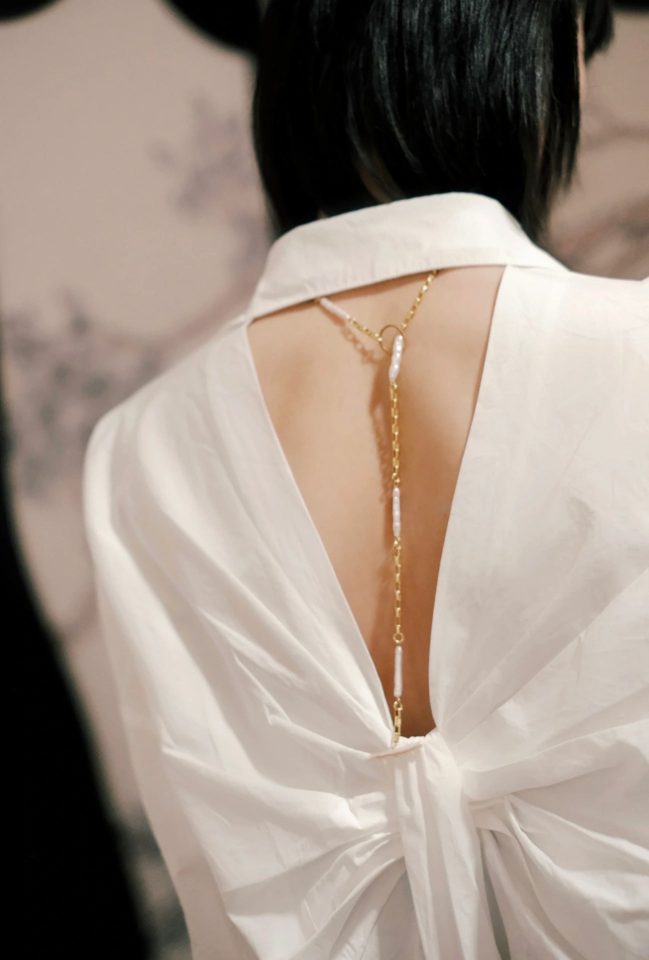 Baroque Pearl Chain Y - Necklace – Multi - Way Wear - floysun