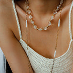 Baroque Pearl Chain Y - Necklace – Multi - Way Wear - floysun