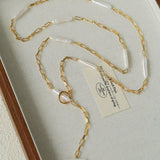 Baroque Pearl Chain Y - Necklace – Multi - Way Wear - floysun