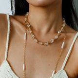 Baroque Pearl Chain Y - Necklace – Multi - Way Wear - floysun