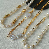 Baroque Pearl & Chunky Chain Necklace - floysun