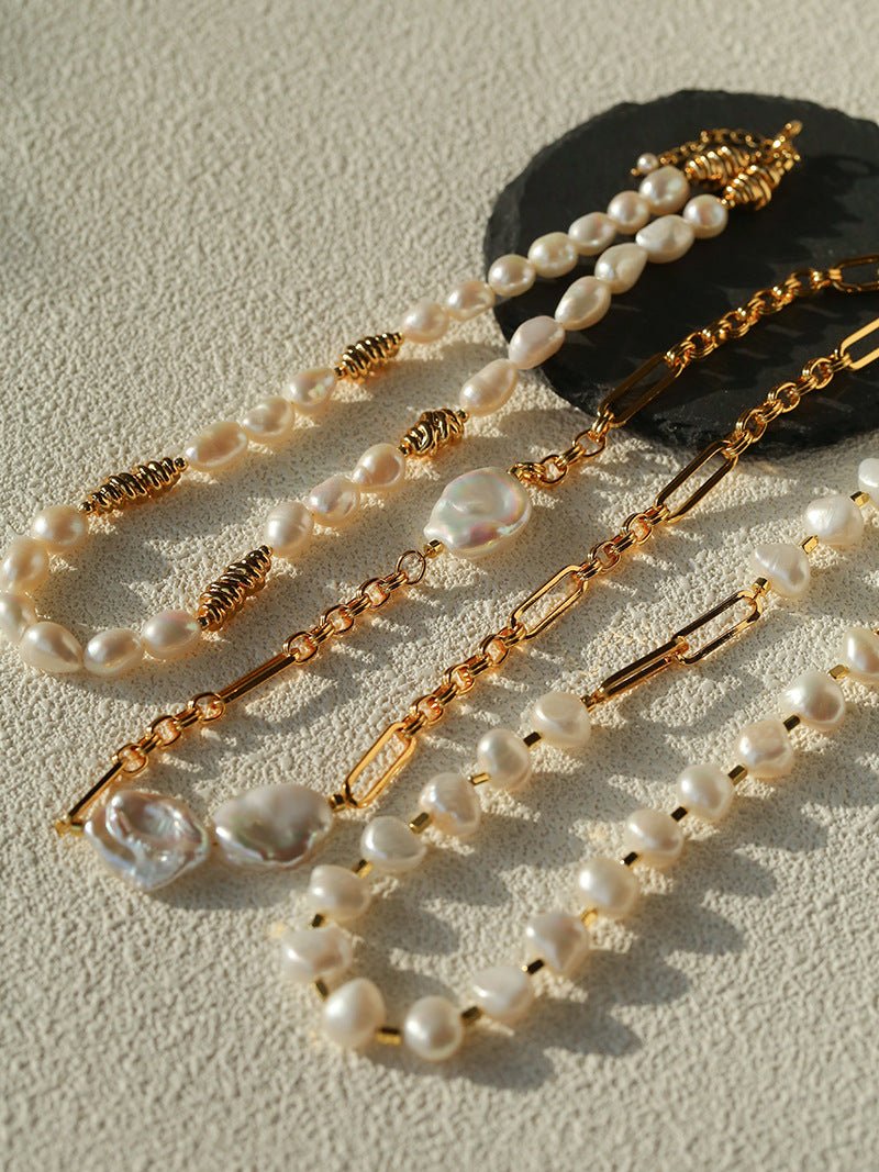 Baroque Pearl & Chunky Chain Necklace - floysun