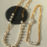 Baroque Pearl & Chunky Chain Necklace - floysun