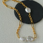 Baroque Pearl & Chunky Chain Necklace - floysun