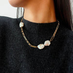 Baroque Pearl & Chunky Chain Necklace - floysun