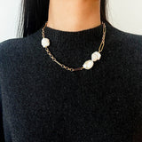 Baroque Pearl & Chunky Chain Necklace - floysun