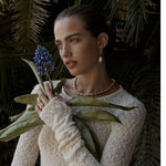 Baroque Pearl Molten Texture Hoop Earrings - floysun