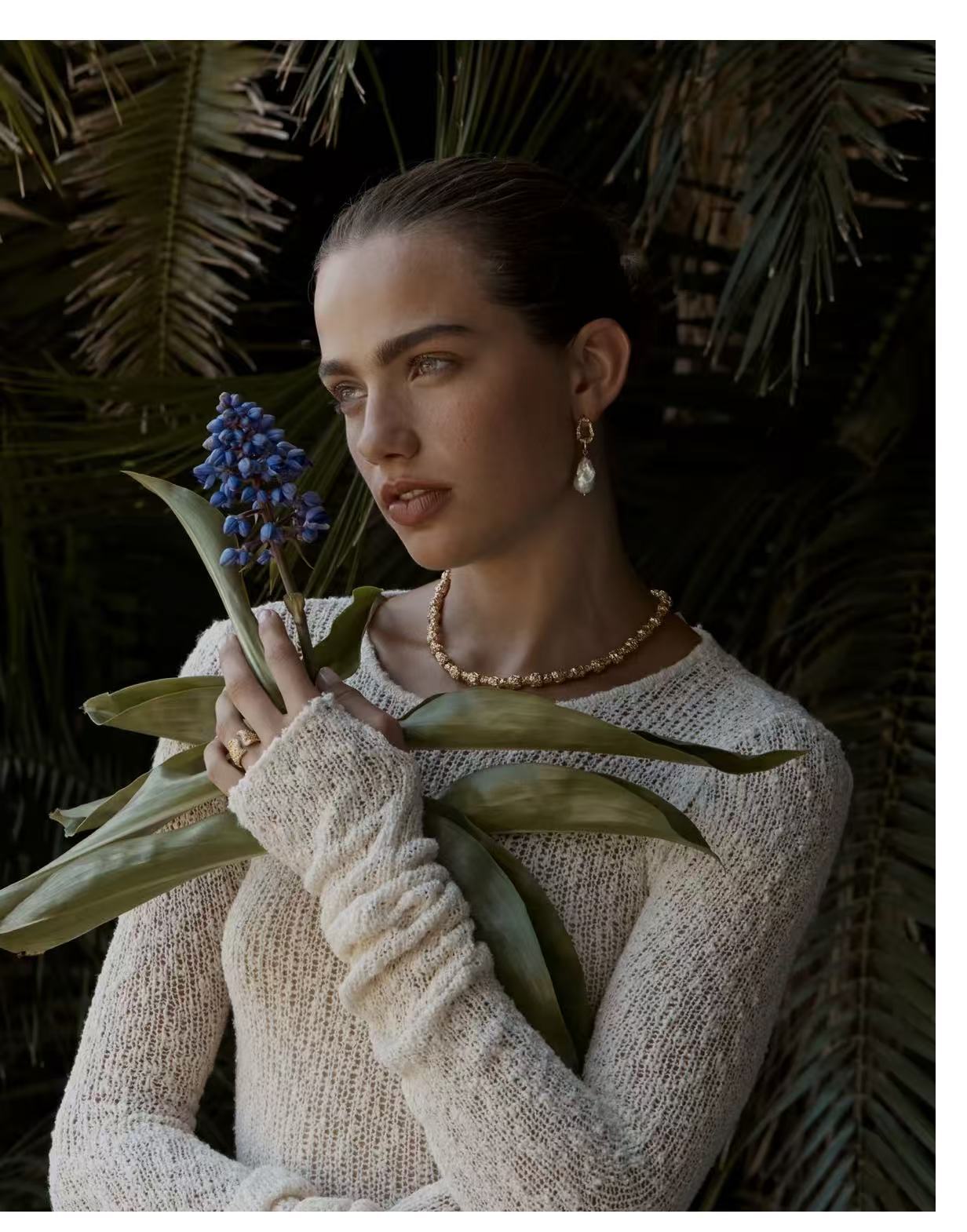 Baroque Pearl Molten Texture Hoop Earrings - floysun