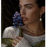 Baroque Pearl Molten Texture Hoop Earrings - floysun