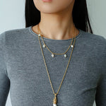 Baroque Pearl Multi - Charm Chain Necklace - floysun