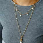 Baroque Pearl Multi - Charm Chain Necklace - floysun