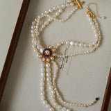 Baroque Pearl Necklace with Garnet - floysun