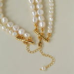 Baroque Pearl Necklace with Garnet - floysun