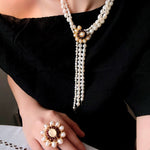 Baroque Pearl Necklace with Garnet - floysun