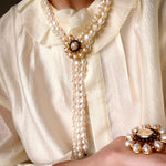 Baroque Pearl Necklace with Garnet - floysun