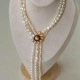 Baroque Pearl Necklace with Garnet - floysun