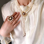 Baroque Pearl Necklace with Garnet - floysun