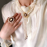 Baroque Pearl Necklace with Garnet - floysun