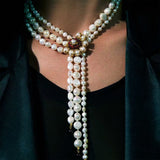 Baroque Pearl Necklace with Garnet - floysun