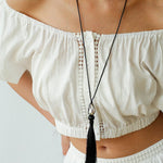 Baroque Pearl Net Tassel Necklace - floysun