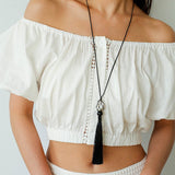 Baroque Pearl Net Tassel Necklace - floysun