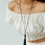 Baroque Pearl Net Tassel Necklace - floysun
