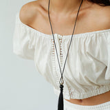 Baroque Pearl Net Tassel Necklace - floysun