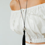 Baroque Pearl Net Tassel Necklace - floysun