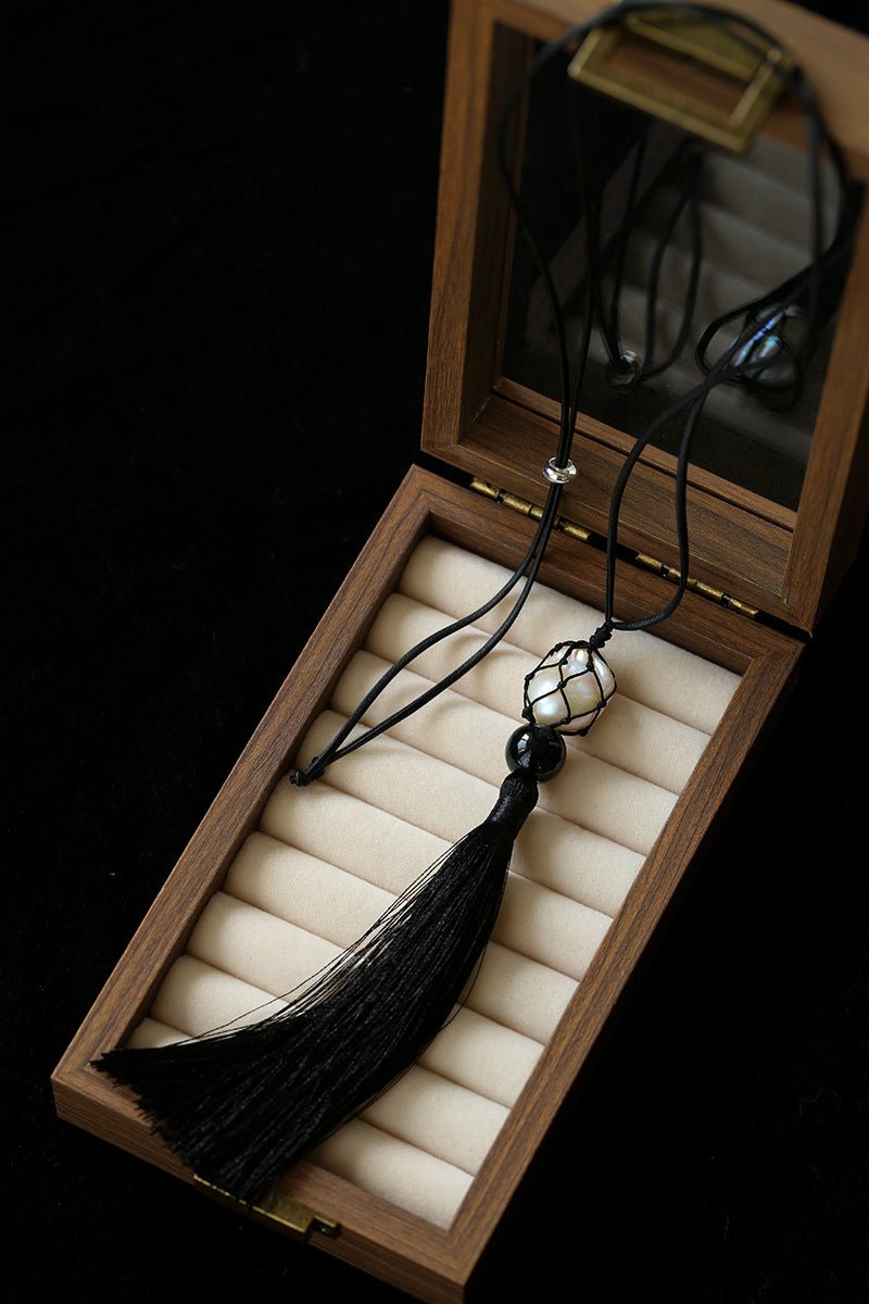 Baroque Pearl Net Tassel Necklace - floysun