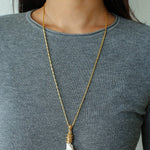 Baroque Pearl Pendant Chain Necklace - floysun