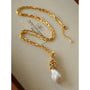 Baroque Pearl Pendant Chain Necklace - floysun