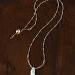 Baroque Pearl Teardrop Pendant Hand‑Strung Natural Stone Necklace - floysun