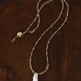 Baroque Pearl Teardrop Pendant Hand‑Strung Natural Stone Necklace - floysun