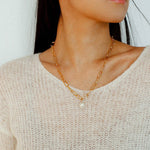 Baroque Pearl Toggle Necklace | Minimal Gold Chain Statement Piece - floysun