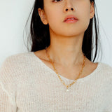 Baroque Pearl Toggle Necklace | Minimal Gold Chain Statement Piece - floysun