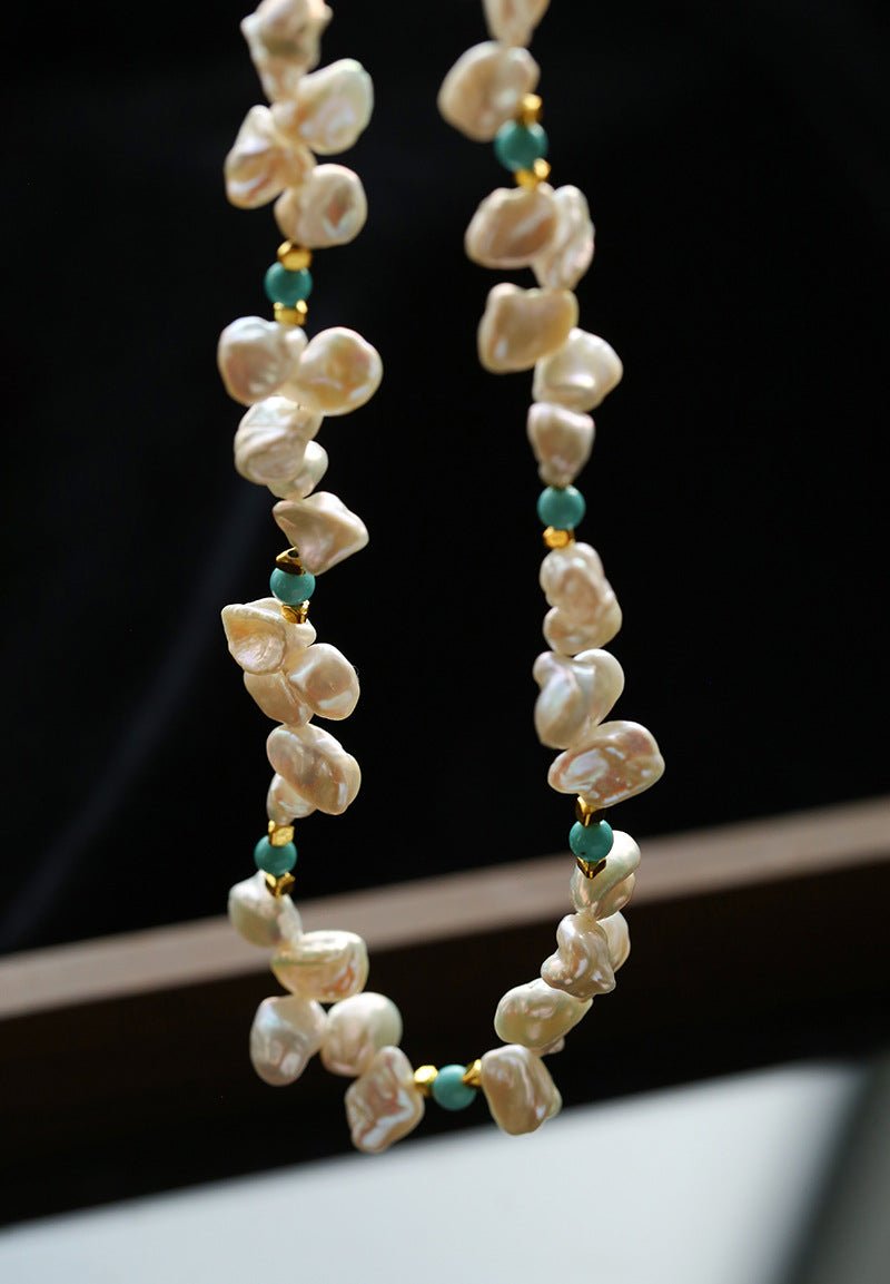 Baroque Pearl & Turquoise Necklace - floysun