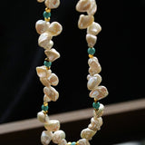 Baroque Pearl & Turquoise Necklace - floysun